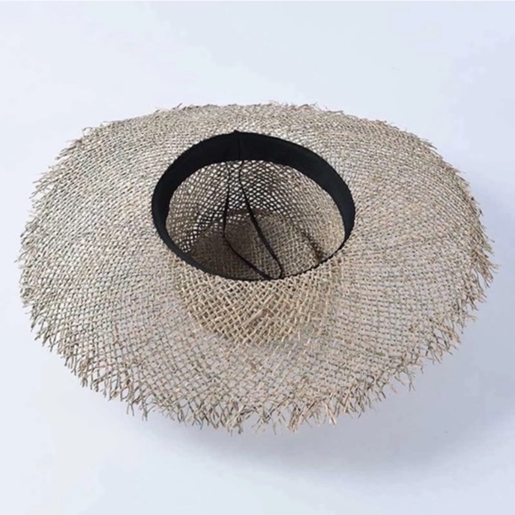 Seagrass Fedora Casual Fringe Sun Beach Hat Wide Brim Cap - Picture 7 of 12